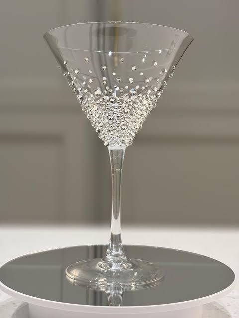 Crystal bedazzled cocktail glass